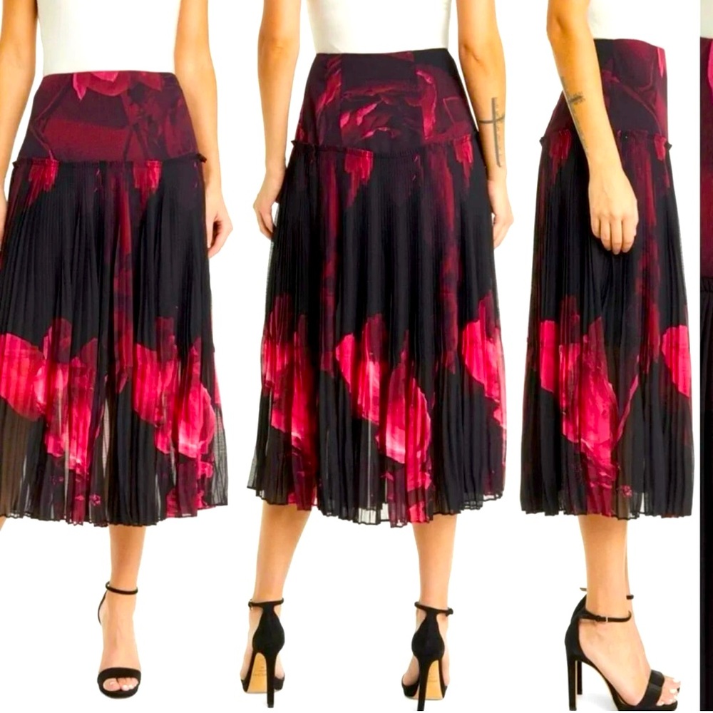 NWT Women's Floral Georgette Tiered A-Line Skirt Dress (Size US 8)